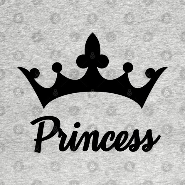 Girl Princess text print with crown by BeckyS23